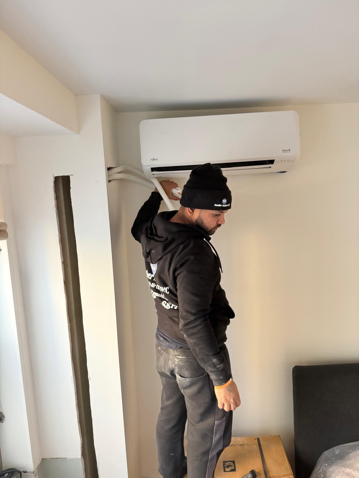 Mini split installation in Queens home